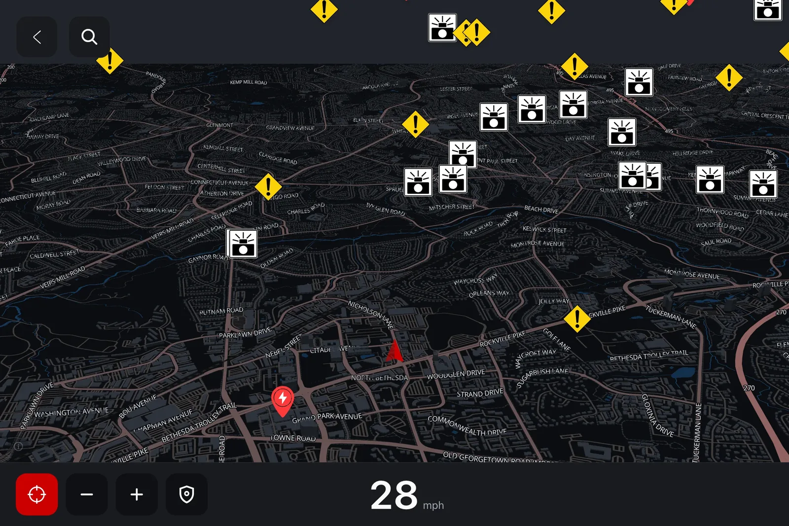 Les radars sur l'écran de sa Tesla, légalement