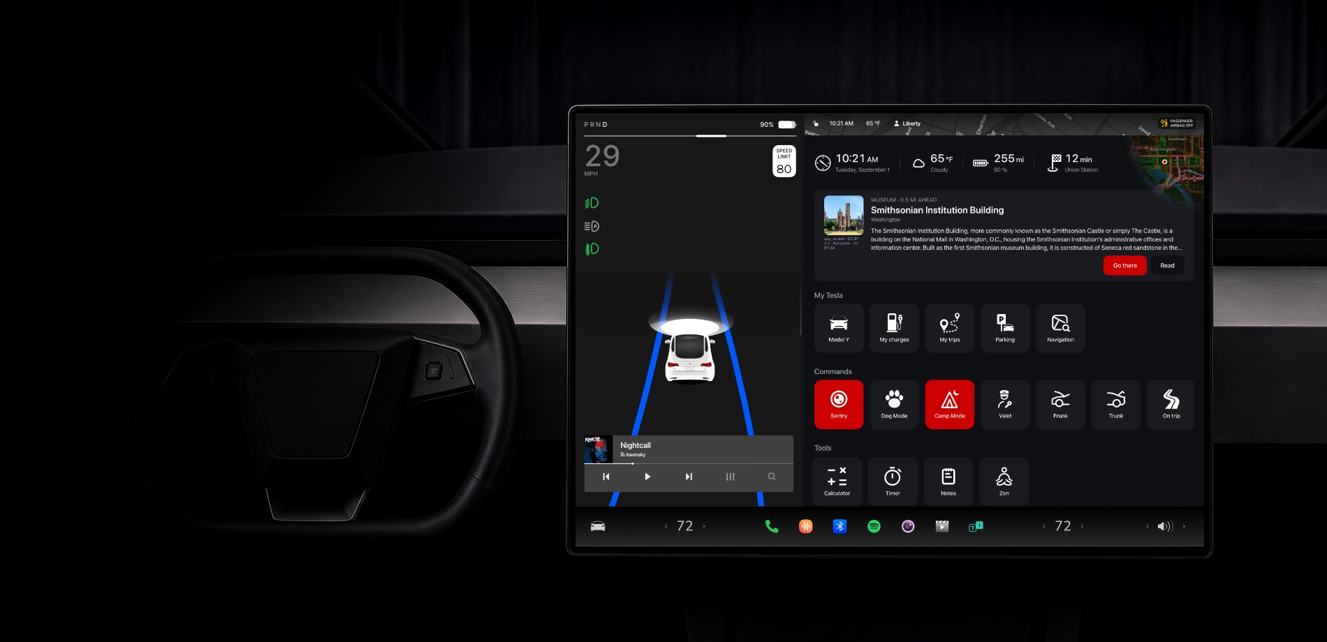 The dashboard for your Tesla