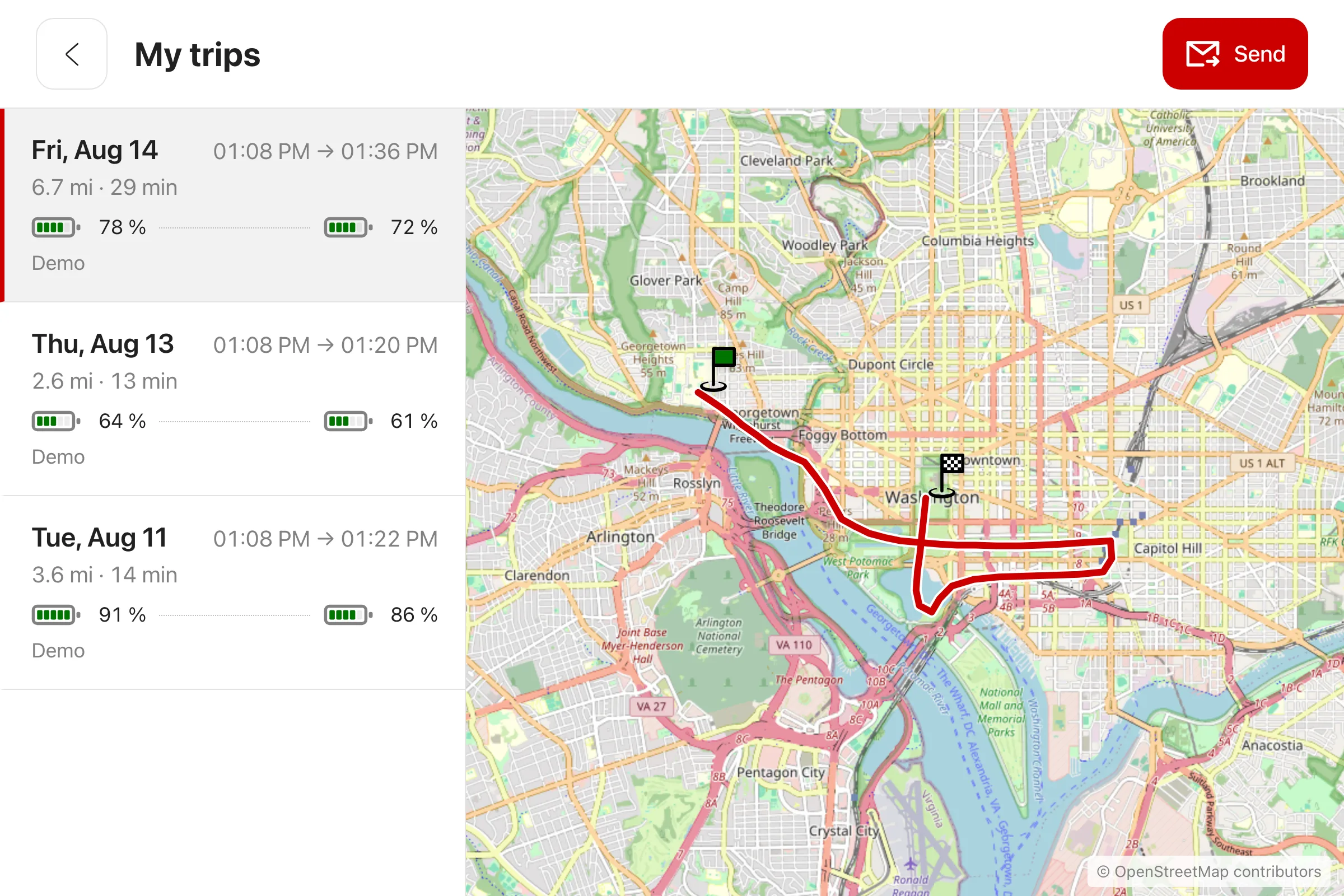 A trip log that fills itself in